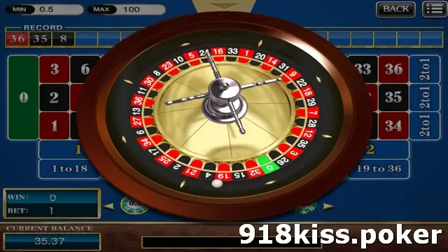 918Kiss Roulette wheel spinning over the table, showing a single green zero pocket and red and black numbers