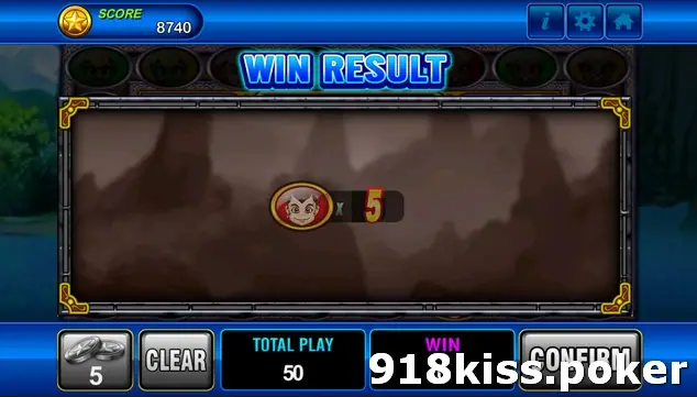 Crazy Monkey Win Result panel showing one monkey character with a multiplier of 5